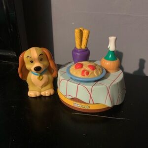 Fisher Price Little People Lady and the Tramp With Spinning Spaghetti And Bread